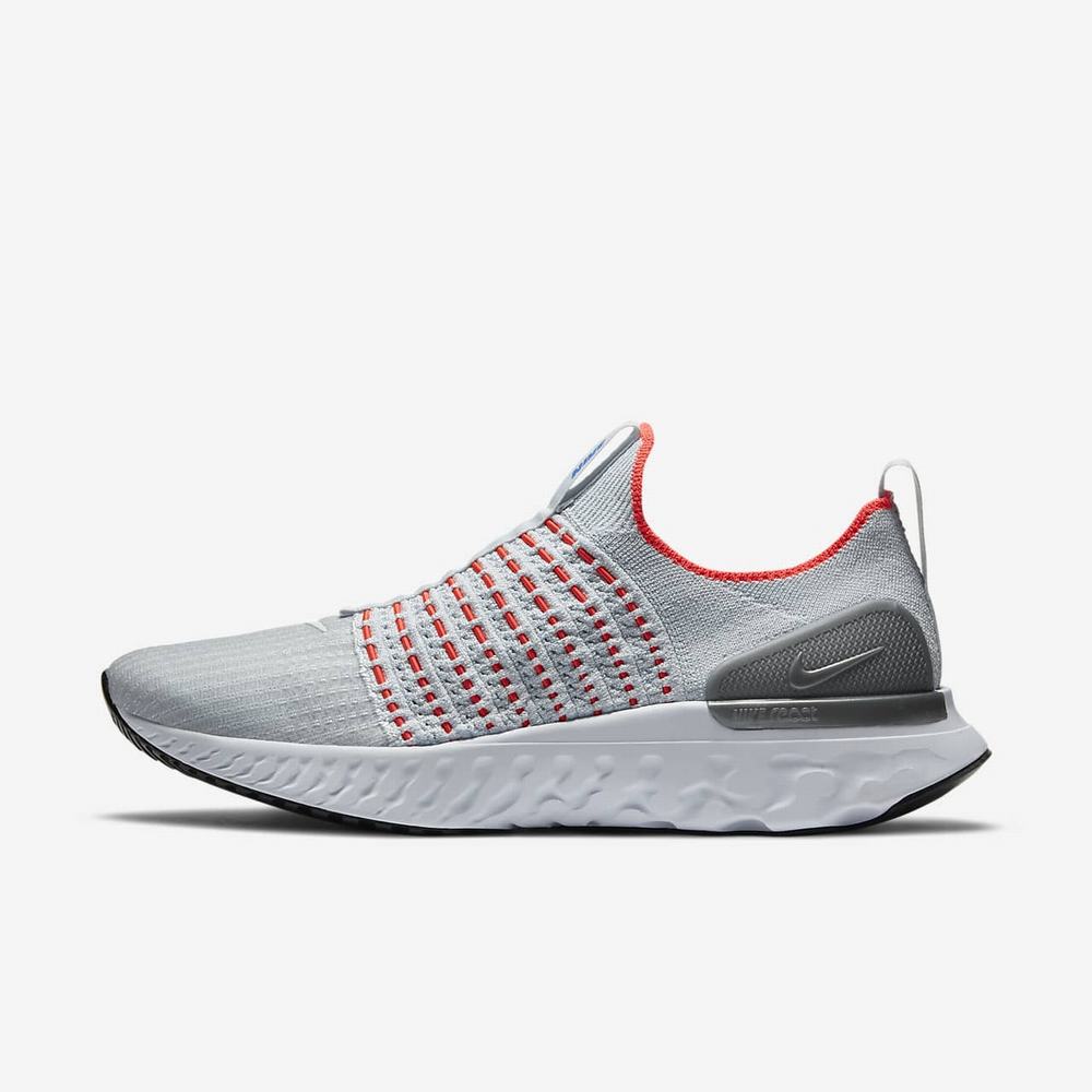 Chaussure De Running Nike React Phantom Run Flyknit 2 Platine 4261-378 Pure Platinum/Flash Crimson/Racer Blue/White Homme | RSP-90120132